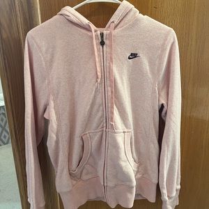 light pink Nike zip up hoodie, size medium